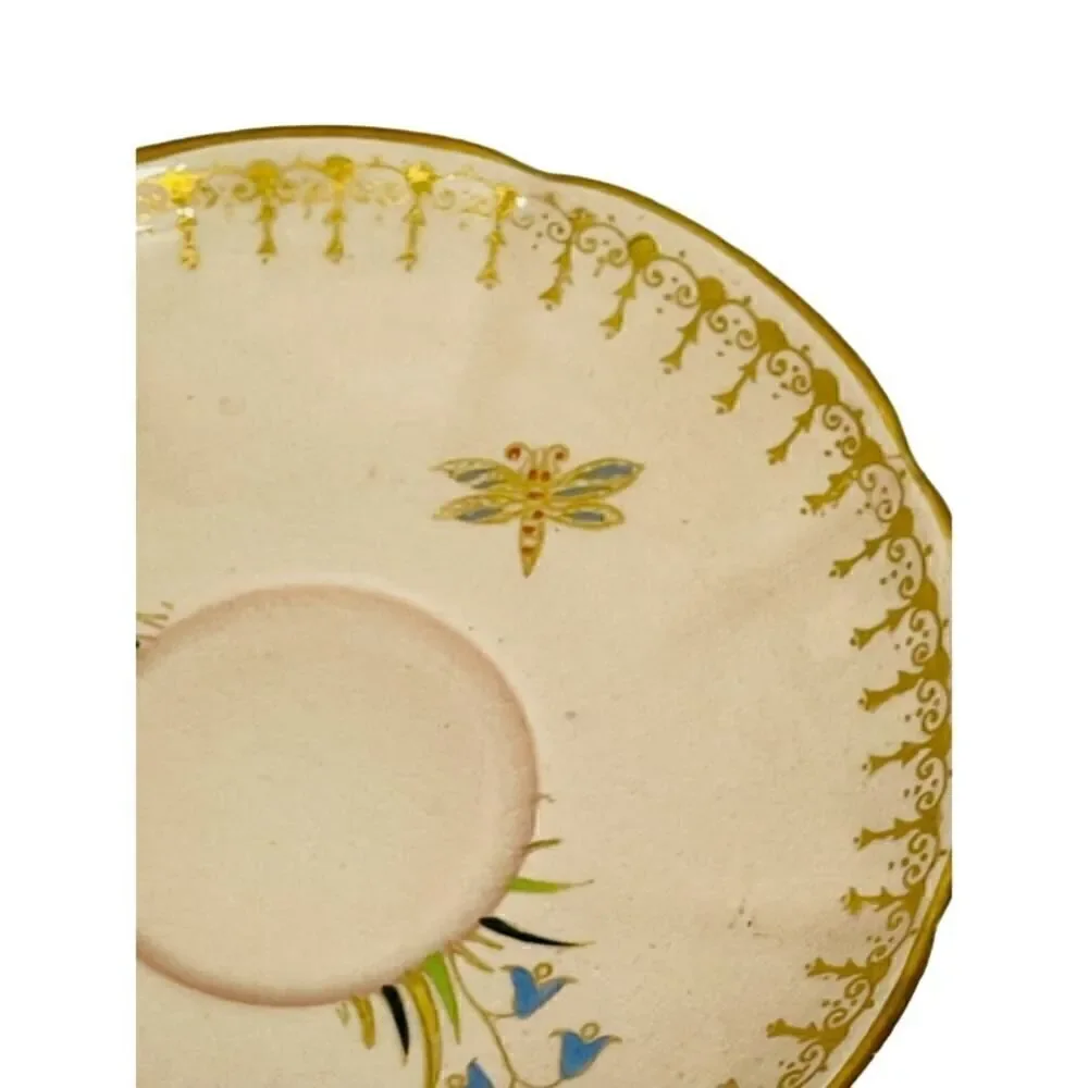 Demitasse Espresso Cup and Saucer Carlton Ware Dragonfly 2 Piece Set Vintage